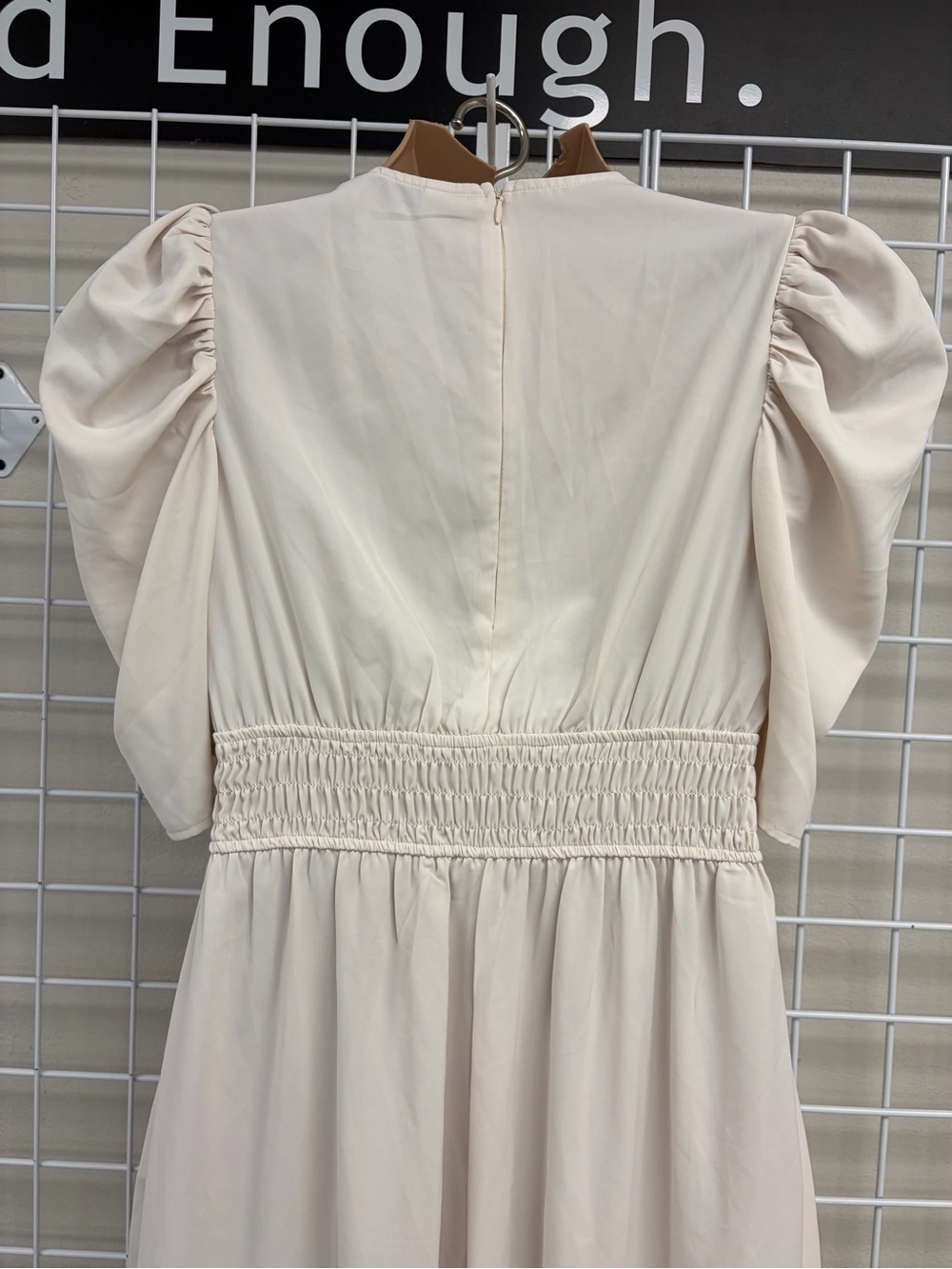 Cupshe Cream V-Neck Puff Sleeve Jumpsuit - Picture 4 of 6